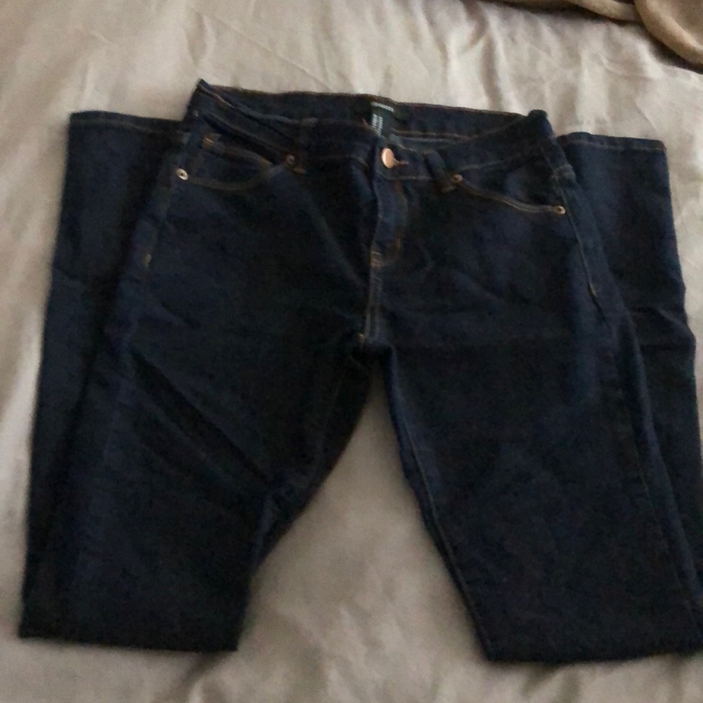 Forever 21 dark blue skinny jeans size 25 waist